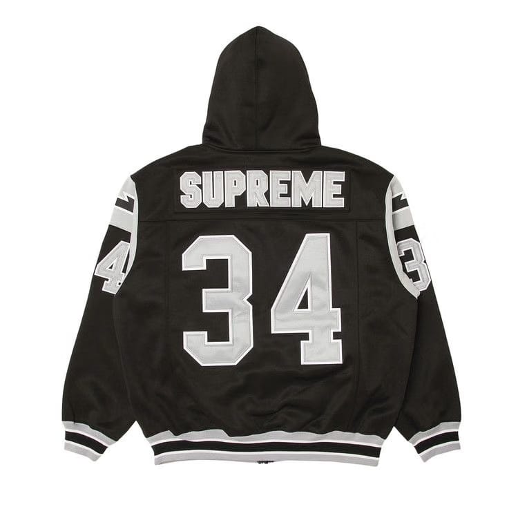 Supreme Football Zip Up Hoodie Black