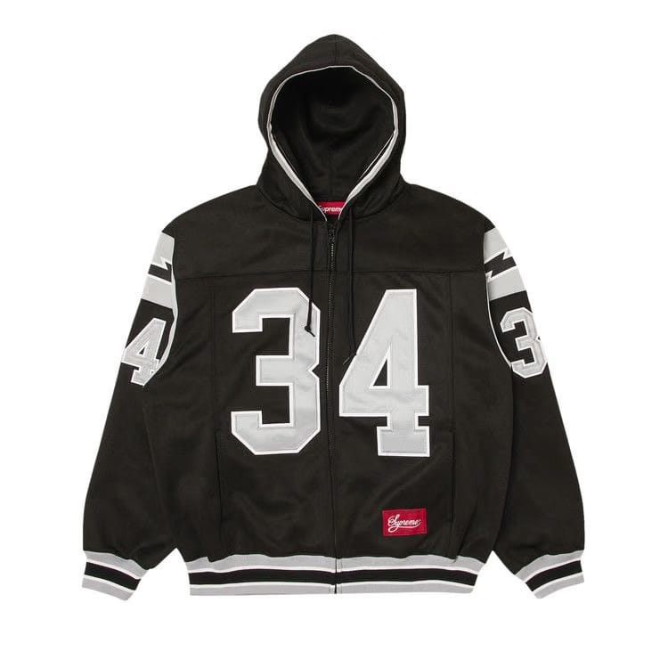 Supreme Football Zip Up Hoodie Black