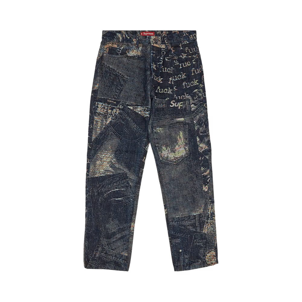 Supreme Archive Denim Jacquard Regular Jean Blue