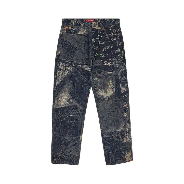 Supreme Archive Denim Jacquard Regular Jean Blue