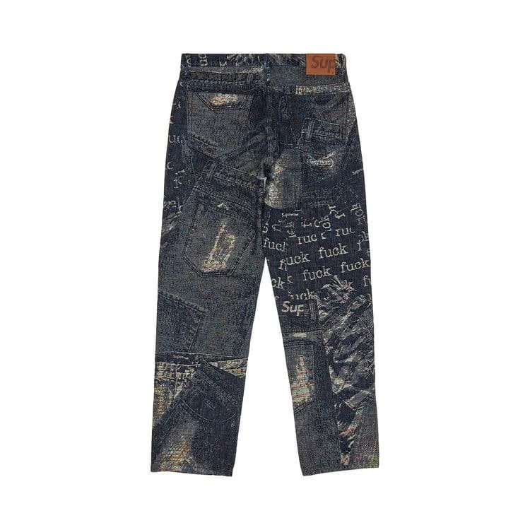 Supreme Archive Denim Jacquard Regular Jean Blue