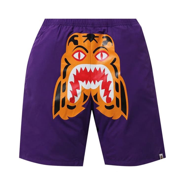 BAPE Tiger Beach Shorts Purple