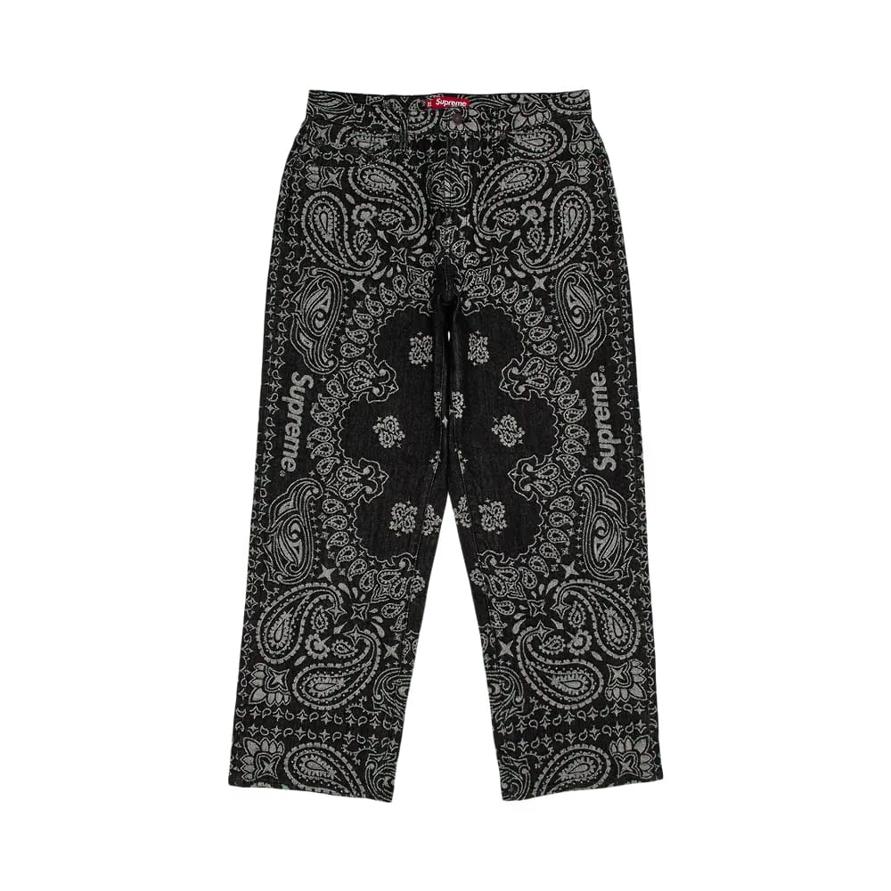 Supreme Bandana Jacquard Baggy Jean Black