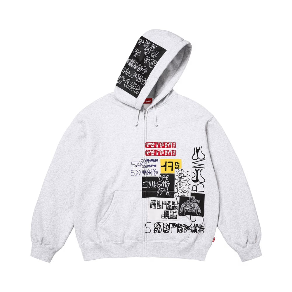 Supreme 176 Zip Up Hoodie Ash Grey