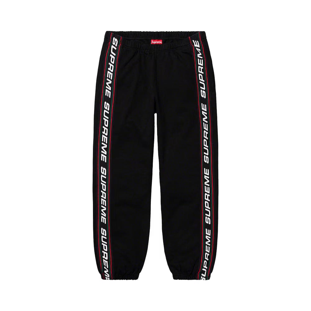 Supreme Text Rib Sweatpant Black
