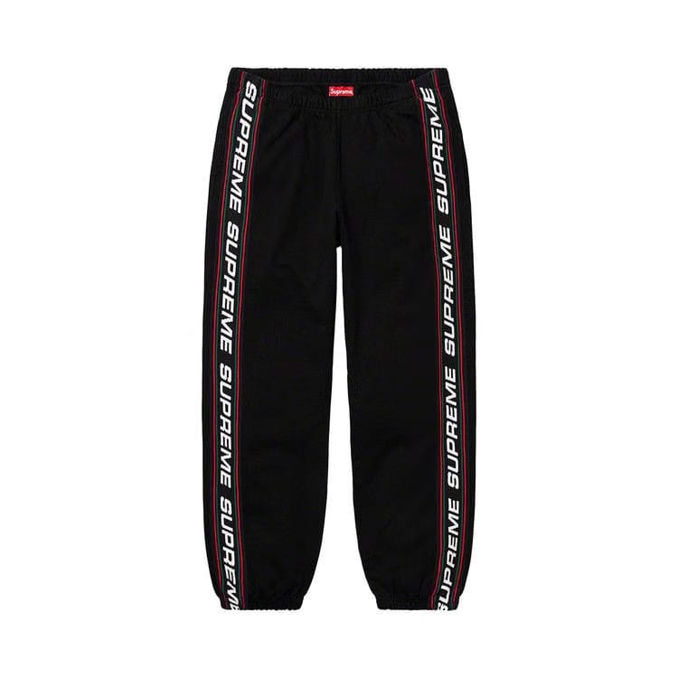 Supreme Text Rib Sweatpant Black