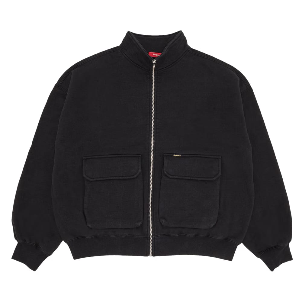 Supreme Cargo Pocket Zip Up Sweatshirt Black