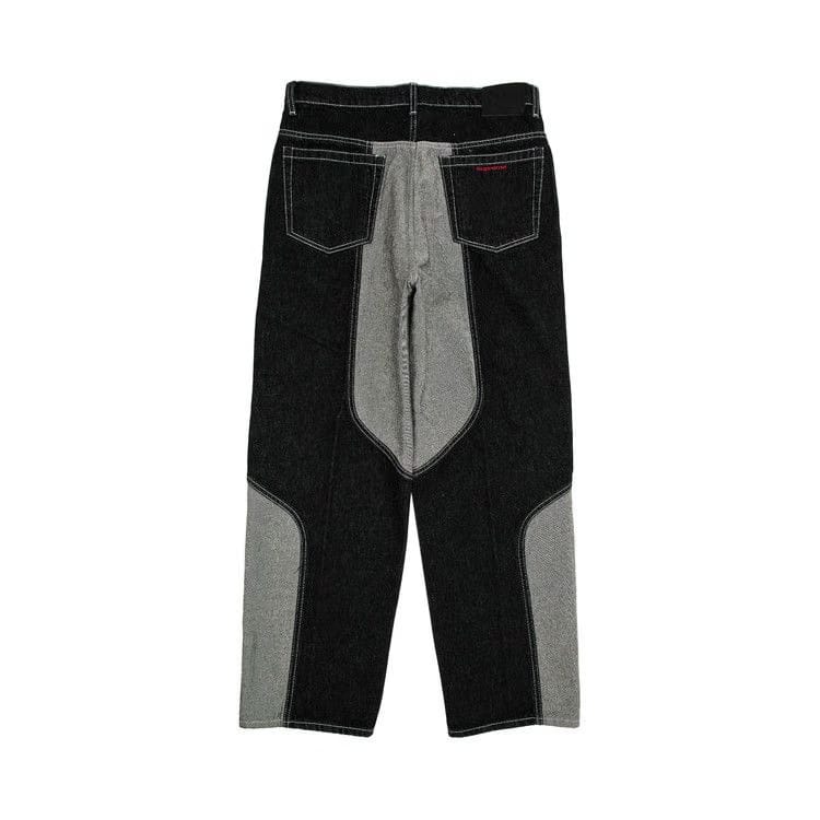 Supreme 2-Tone Paneled Baggy Jean Black