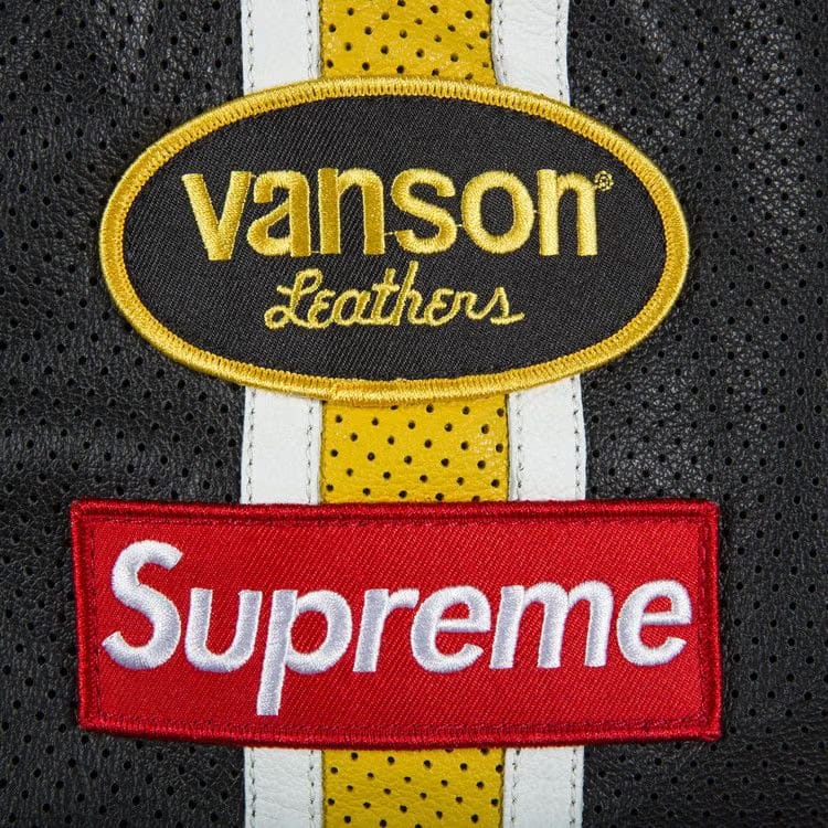 Supreme x Vanson Leathers Perforated Bomber Jacket Black