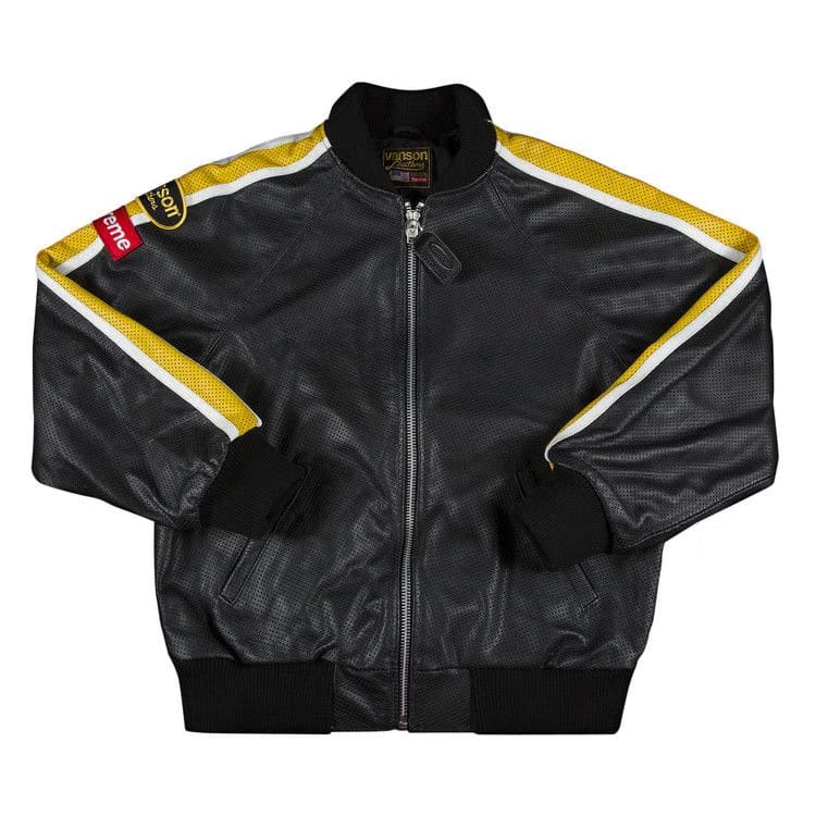 Supreme x Vanson Leathers Perforated Bomber Jacket Black