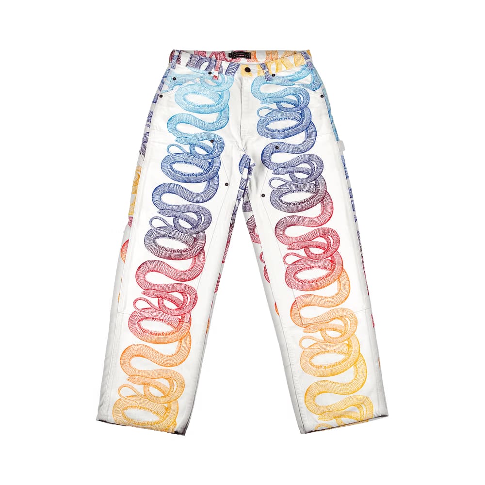 Supreme x Hysteric Glamour Snake Double Knee Painter Pant White