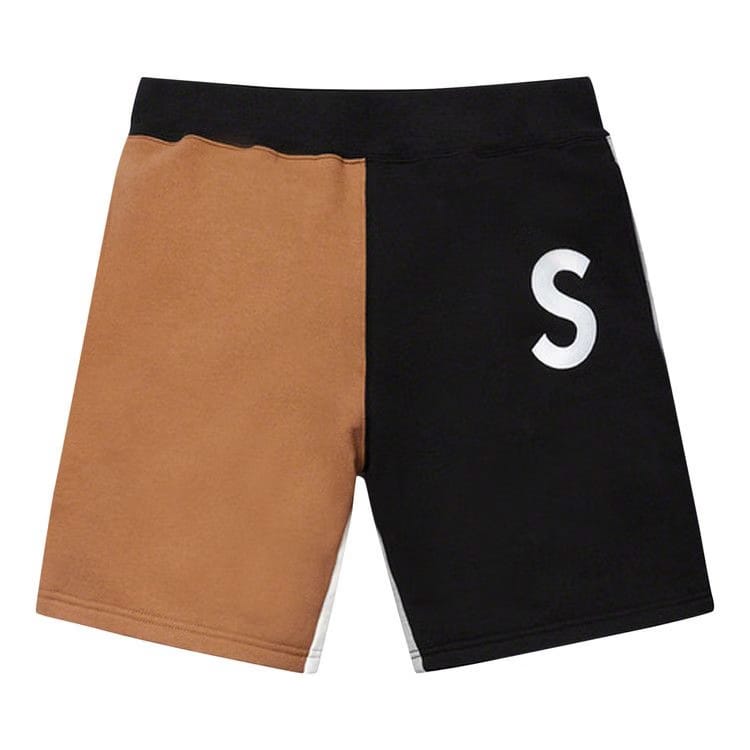 Supreme S Logo Colorblocked Sweatshort Black
