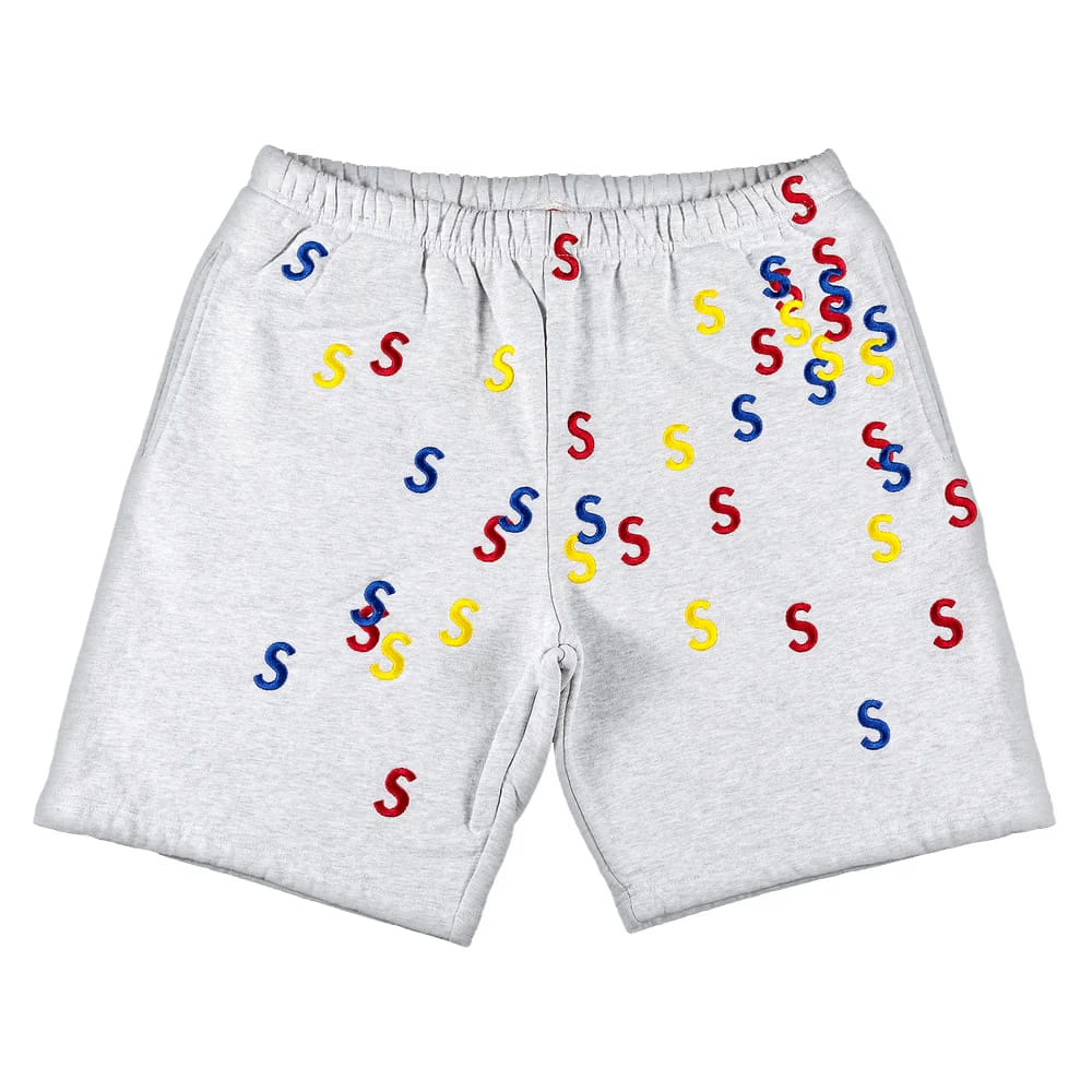 Supreme Embroidered S Sweatshort Ash Grey