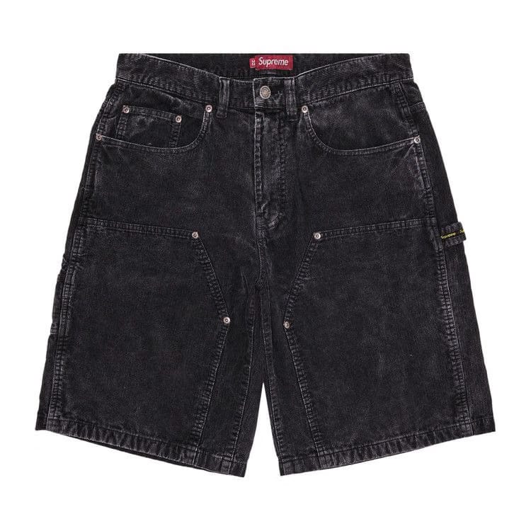 Supreme Washed Corduroy Double Knee Painter Shorts Black