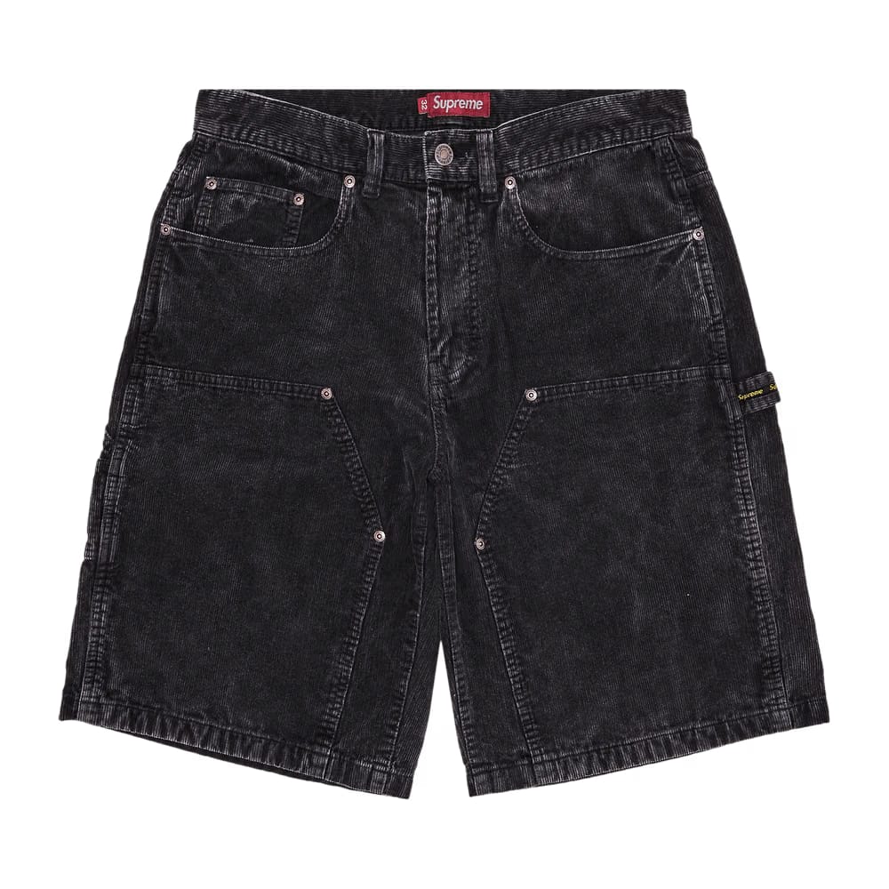 Supreme Washed Corduroy Double Knee Painter Shorts Black