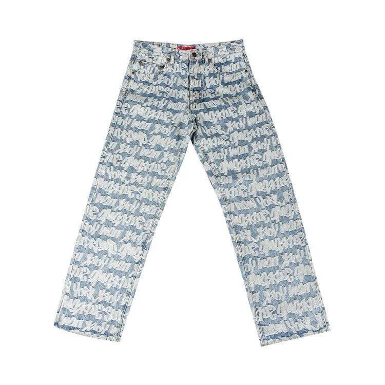 Supreme Fat Tip Jacquard Regular Jean Blue