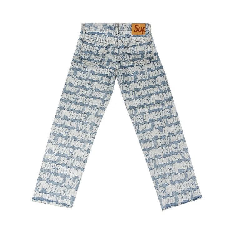 Supreme Fat Tip Jacquard Regular Jean Blue