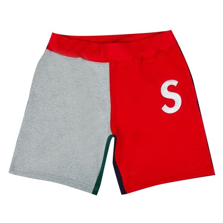 Supreme S Logo Colorblocked Sweatshort Red