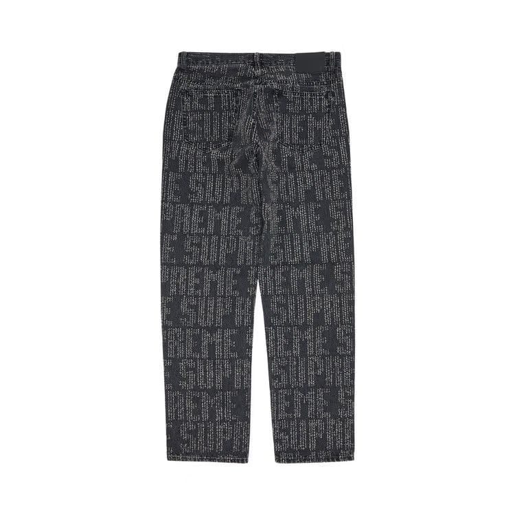 Supreme Needle Punch Regular Jean Washed Black