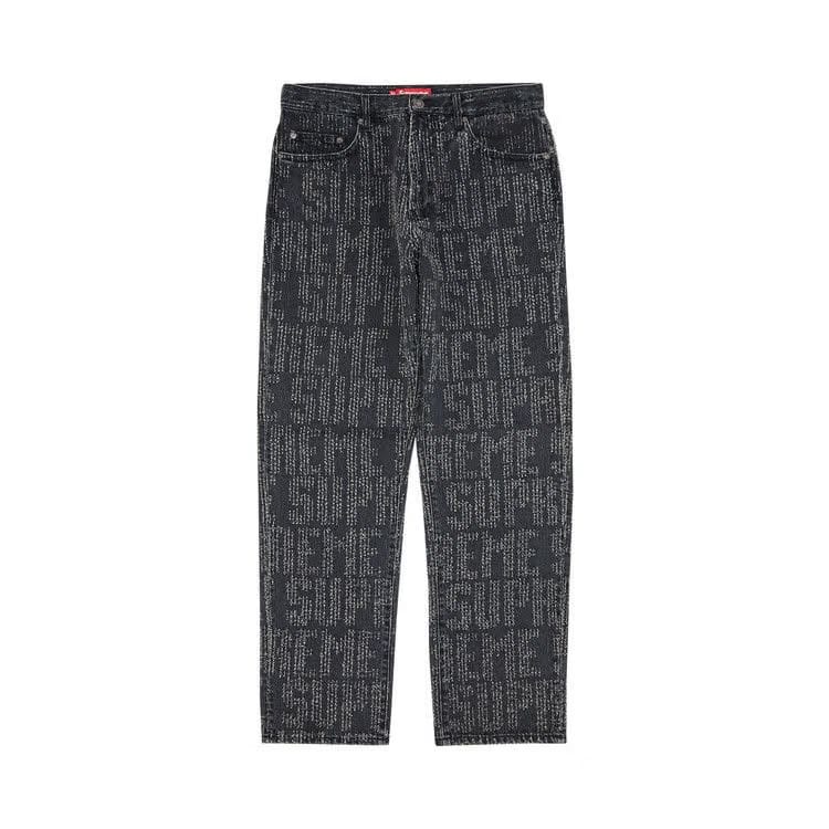 Supreme Needle Punch Regular Jean Washed Black