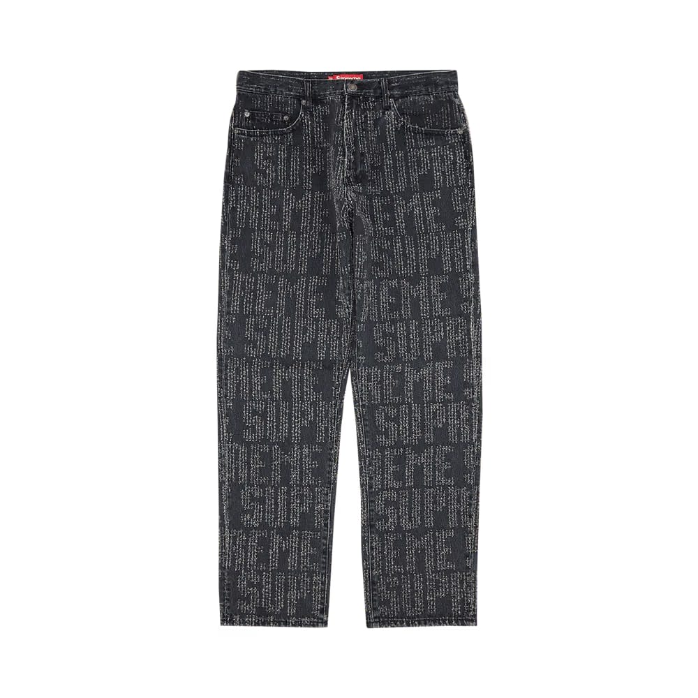 Supreme Needle Punch Regular Jean Washed Black