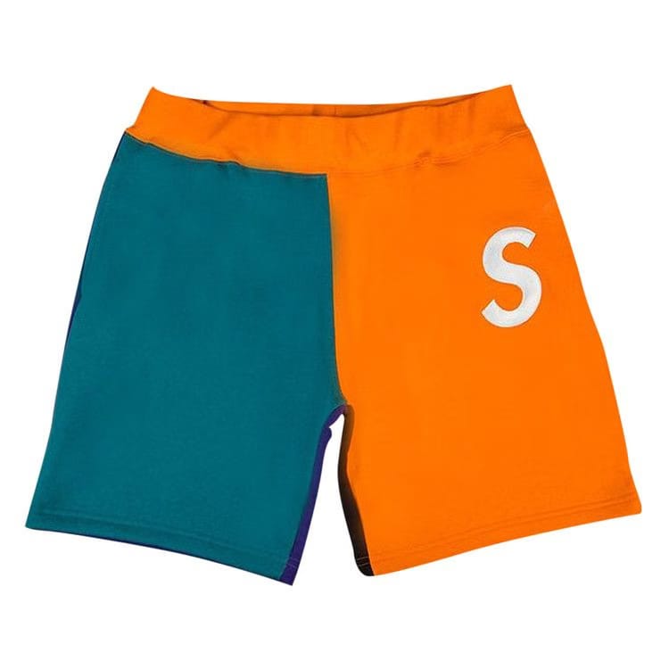 Supreme S Logo Colorblocked Sweatshort Orange
