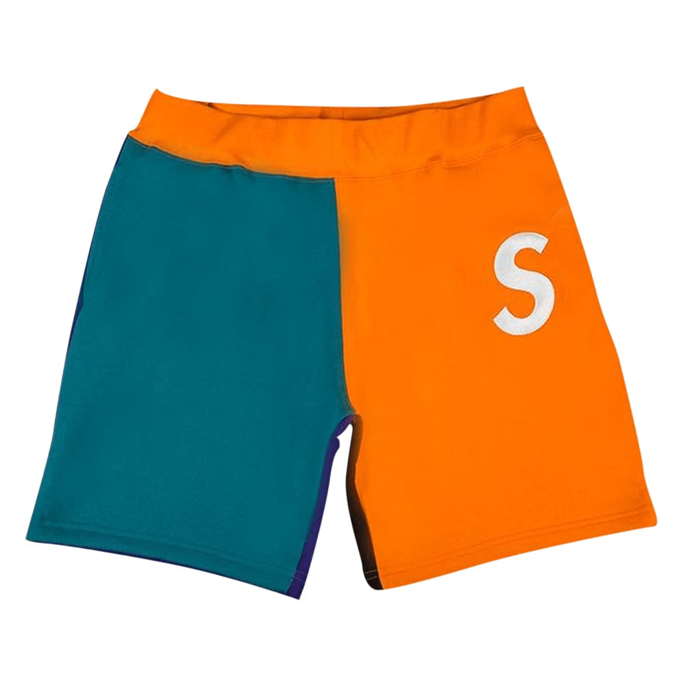 Supreme S Logo Colorblocked Sweatshort Orange