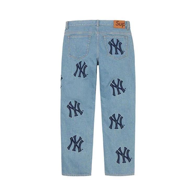 Supreme x New York Yankees Regular Jean Washed Blue