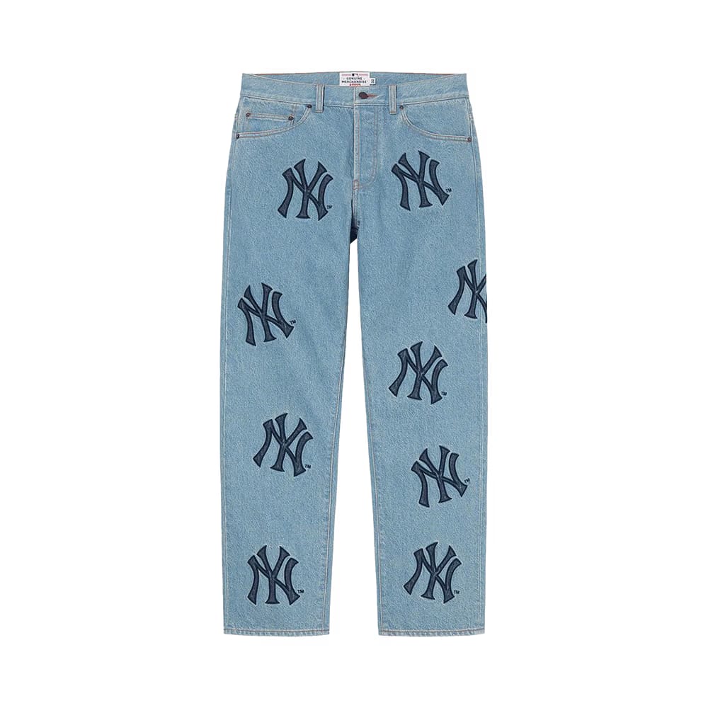 Supreme x New York Yankees Regular Jean Washed Blue