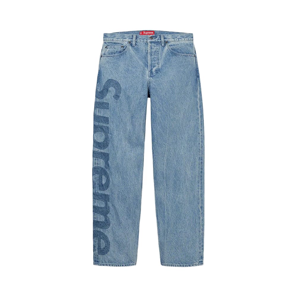 Supreme Inset Logo Jean Washed Blue