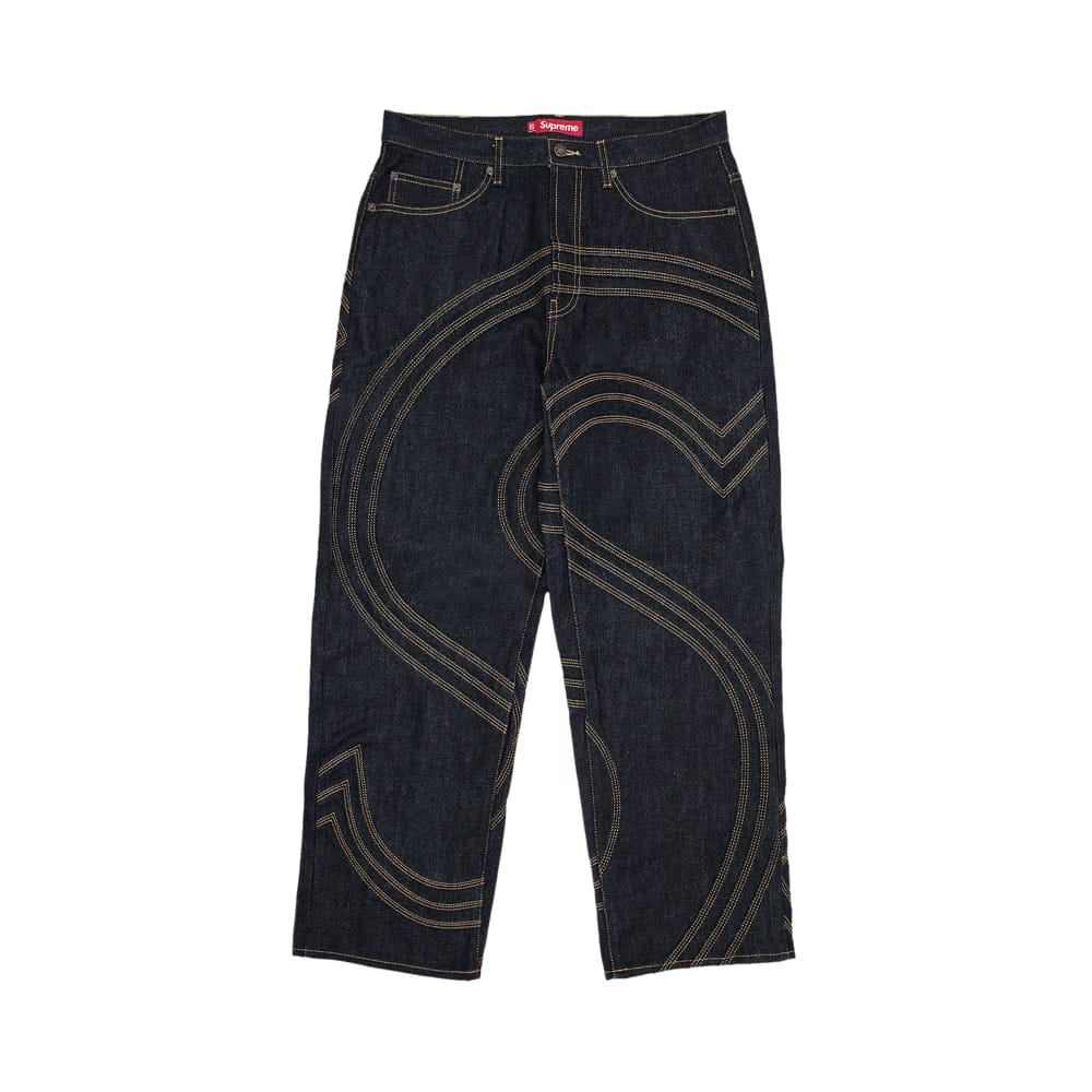 Supreme S Logo Rigid Baggy Jean Rigid Indigo