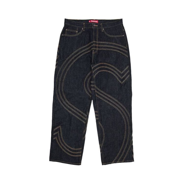 Supreme S Logo Rigid Baggy Jean Rigid Indigo