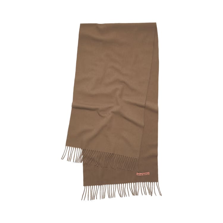 Acne Studios Fringe Wool Scarf Caramel Brown