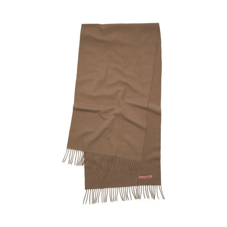 Acne Studios Fringe Wool Scarf Caramel Brown