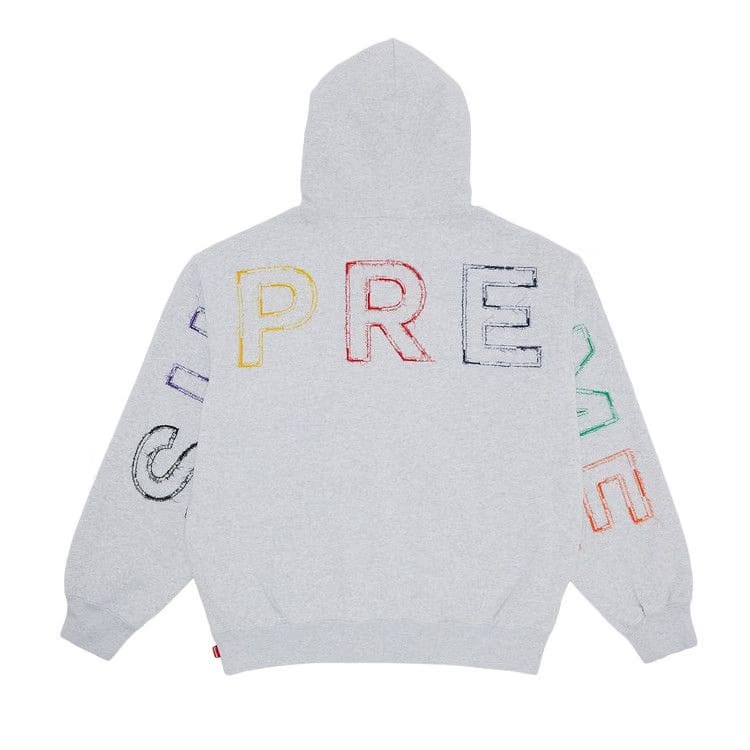 Supreme Frayed Hoodie Ash Grey