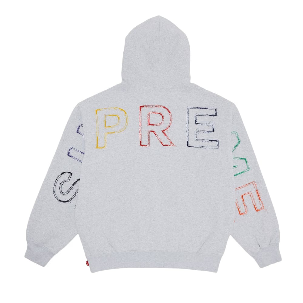 Supreme Frayed Hoodie Ash Grey