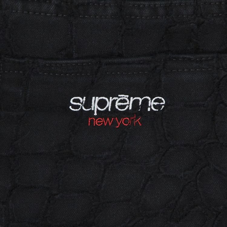 Supreme Frayed Croc Baggy Denim Shorts Black