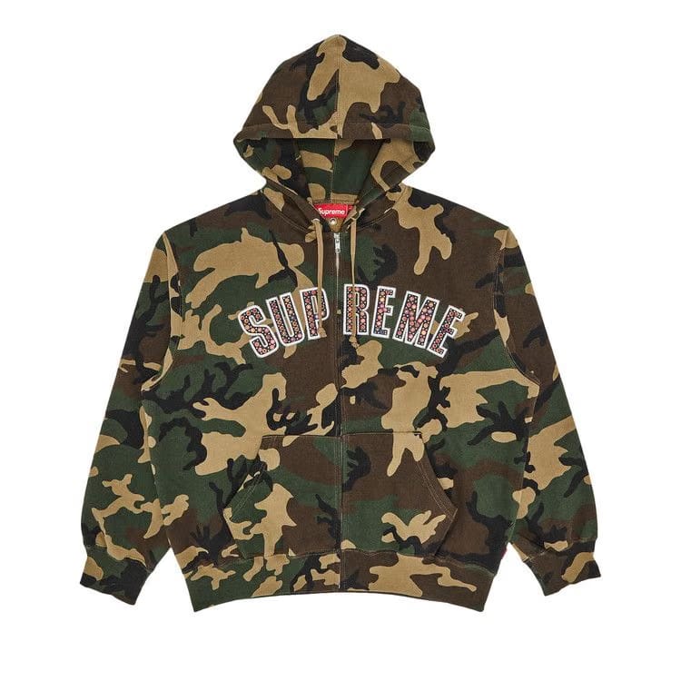 Supreme x B.B. Simon Zip Up Hoodie Woodland Camo