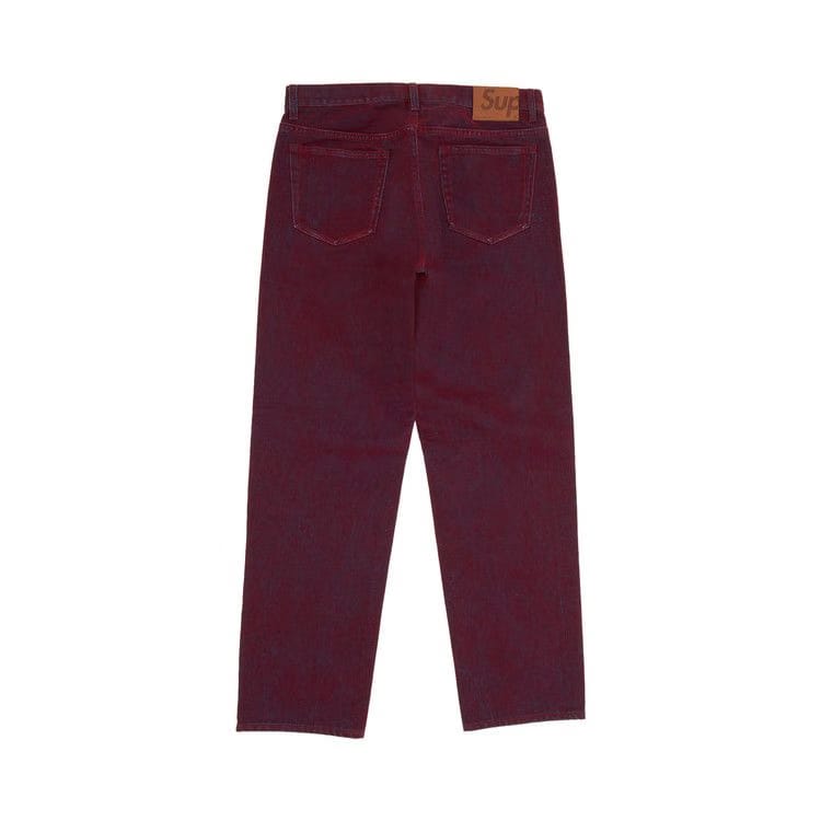 Supreme Flocked Regular Jean Red