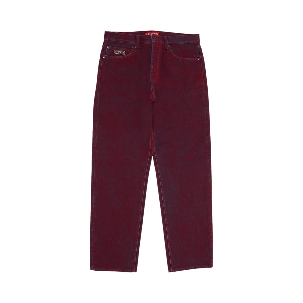 Supreme Flocked Regular Jean Red