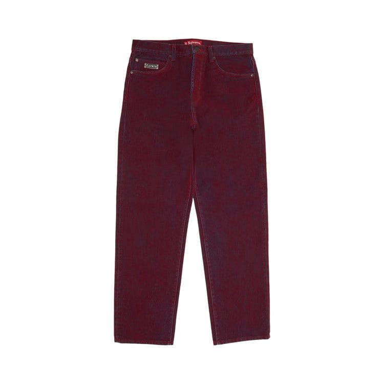 Supreme Flocked Regular Jean Red