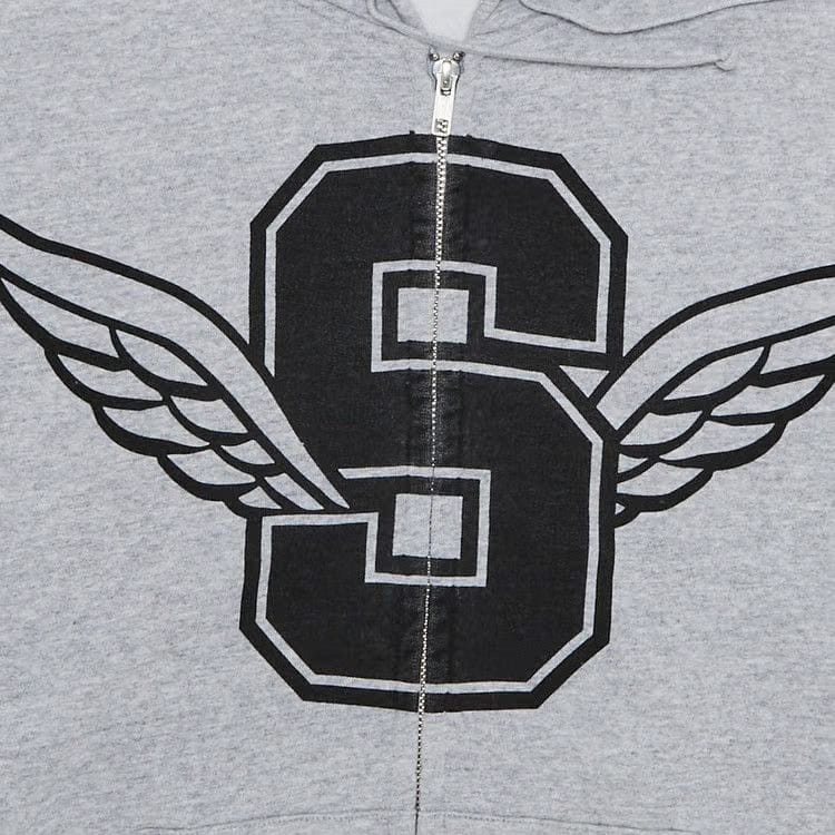Supreme Wings Zip Up Hoodie Heather Grey