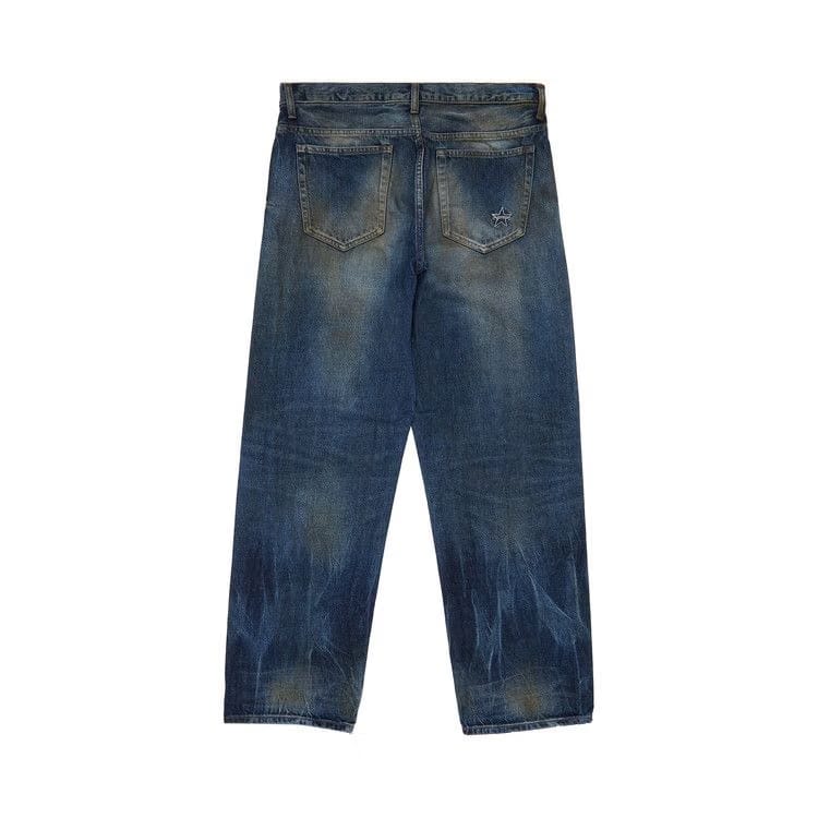 Supreme Distressed Loose Fit Selvedge Jean Washed Blue