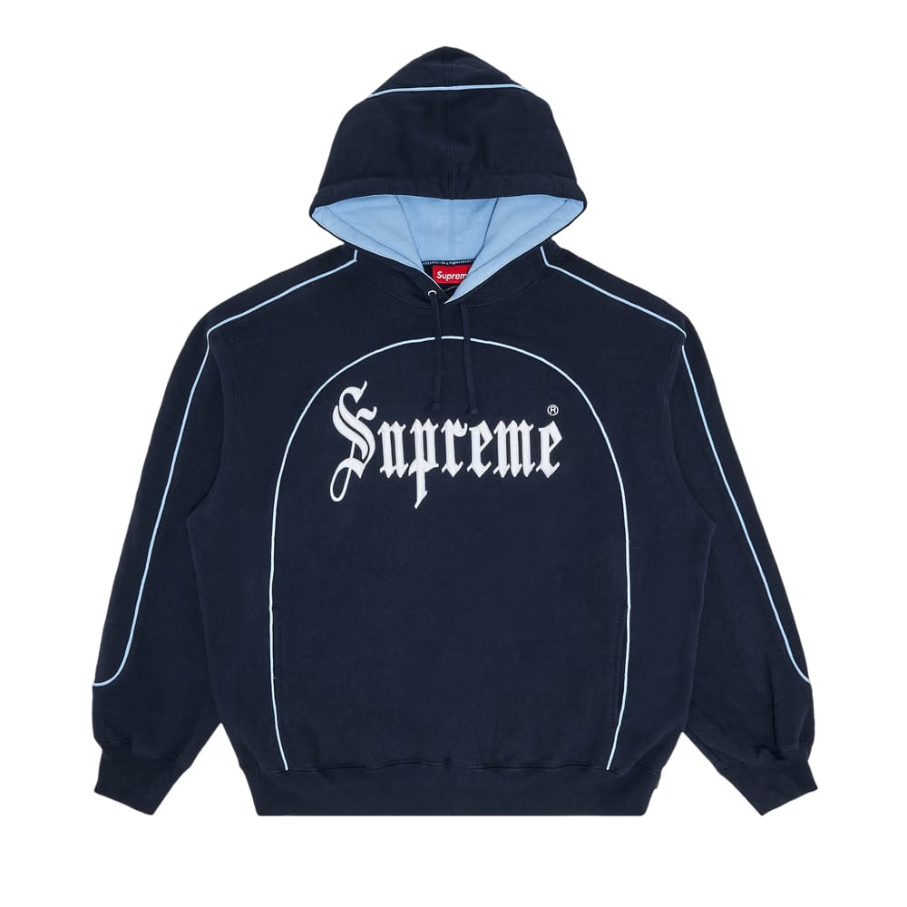 Supreme Curve Piping Hoodie Navy
