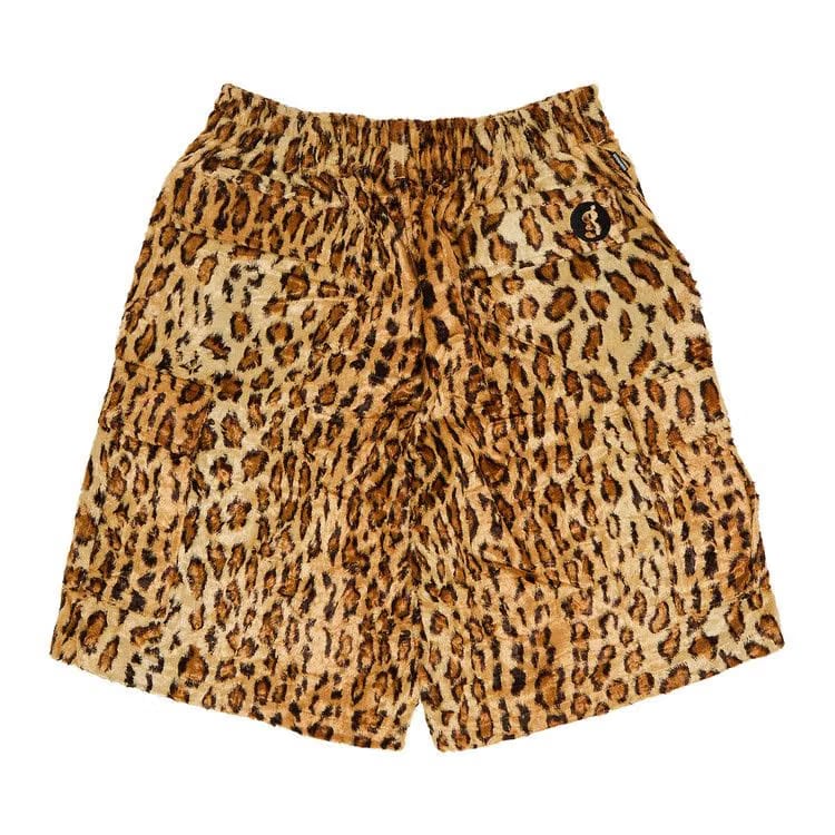 Supreme x Goodenough Crushed Rayon Pile Cargo Shorts Leopard