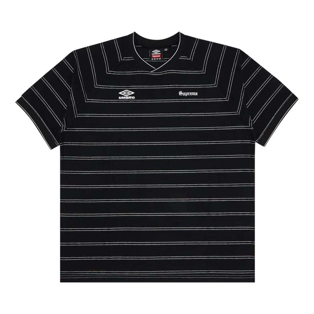Supreme x Umbro Stripe Soccer Jersey Black