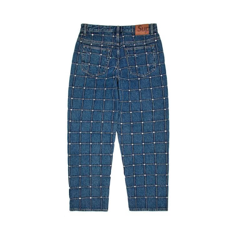 Supreme Studded Seam Loose Fit Jean Blue
