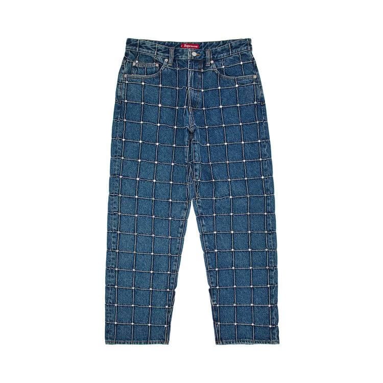 Supreme Studded Seam Loose Fit Jean Blue