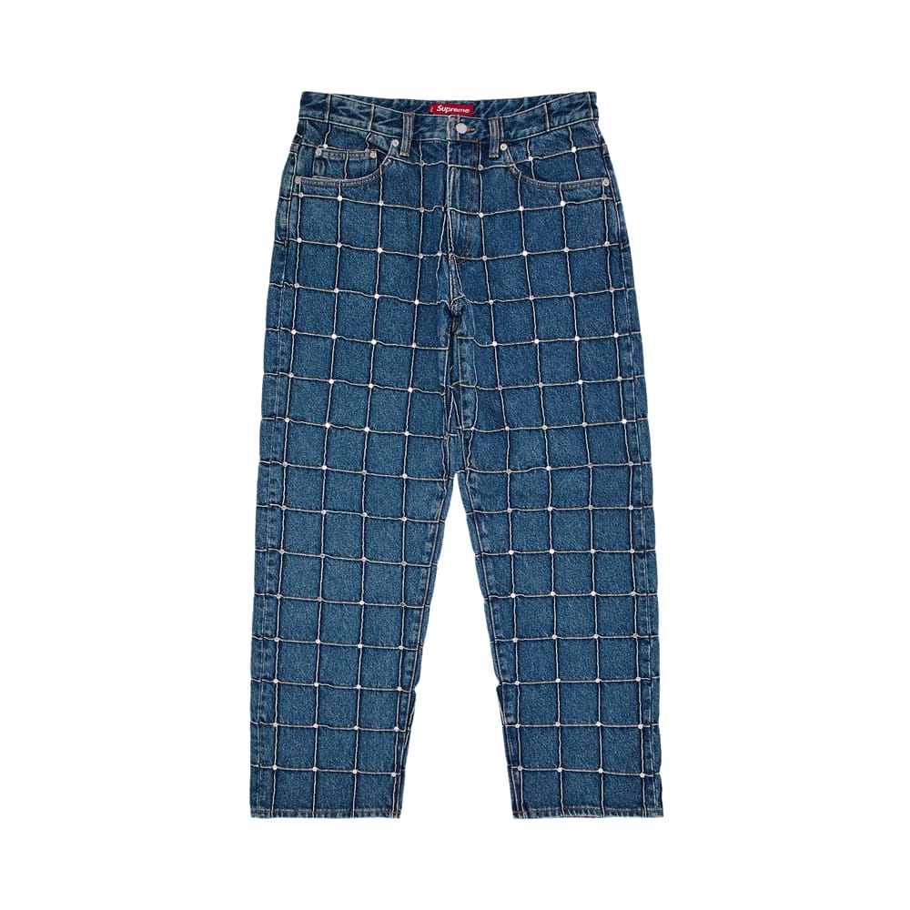 Supreme Studded Seam Loose Fit Jean Blue
