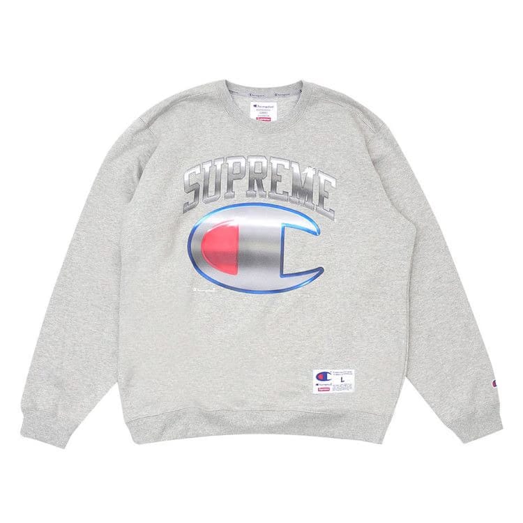 Supreme x Champion Chrome Crewneck Heather Grey
